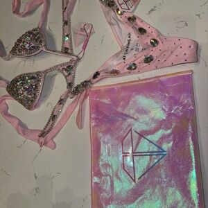 Slay Swimwear pink rhinestone bikini